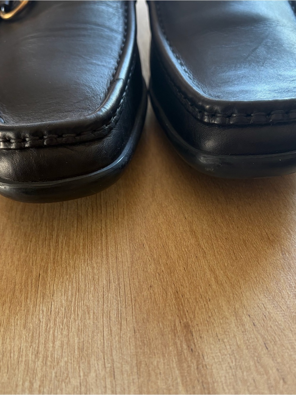 GUCCI Men’s Black Leather Horsebit Driving Loafers Size 11B - Picture 7 of 9